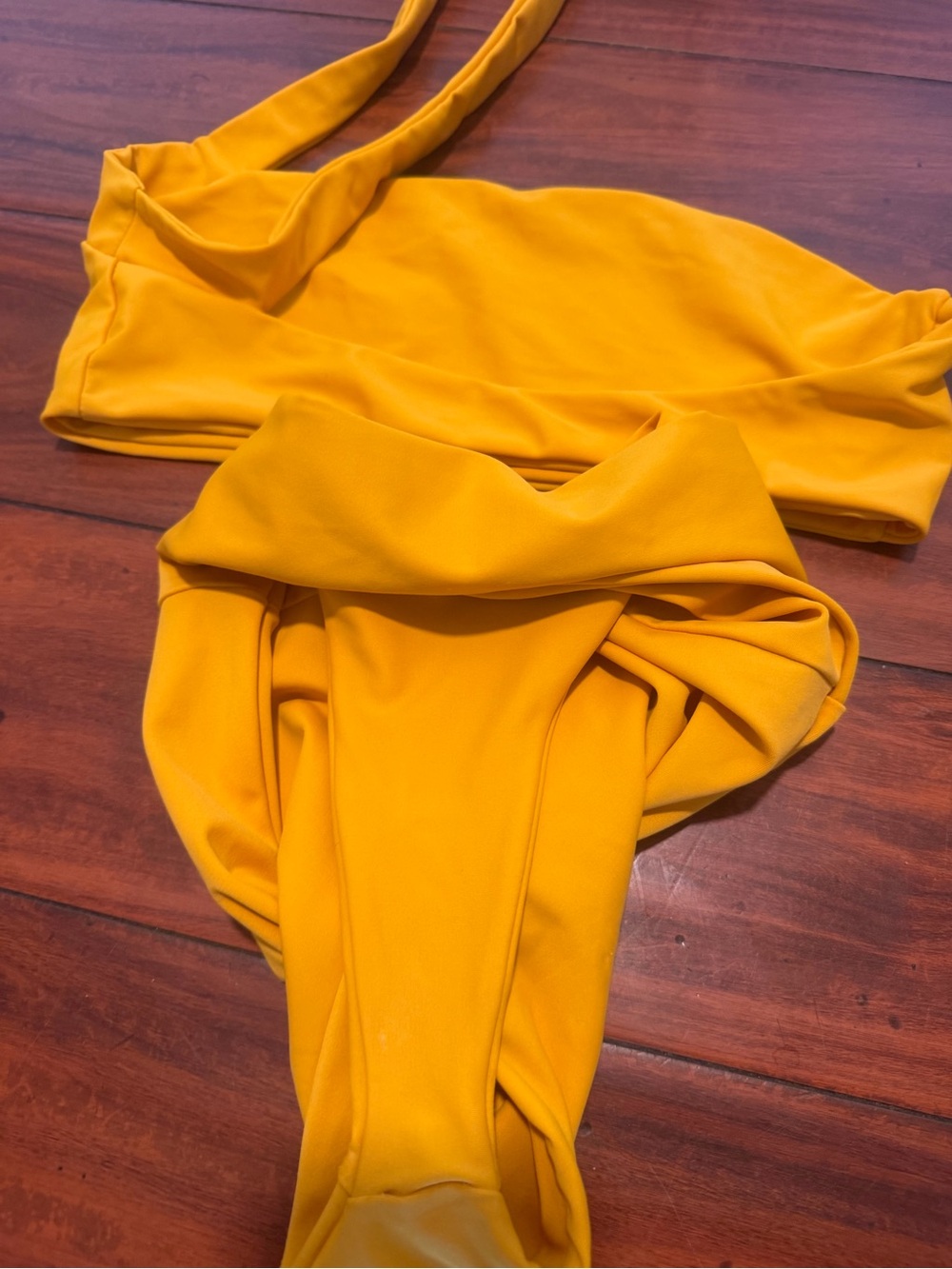 Jade Mustard One-Shoulder High-Waist Bikini set - Picture 6 of 7